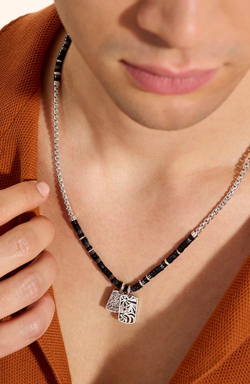 John Hardy Heishi Tag Necklace Sterling Silver In Metallic