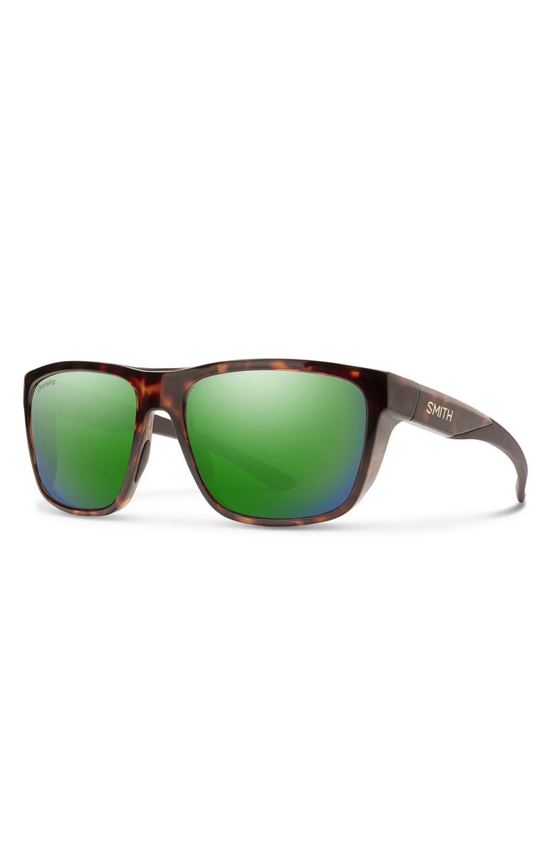 Smith Barra 59mm ChromaPop<sup>™</sup> Polarized Sunglasses, Alternate, color, Tortoise / Green Mirror