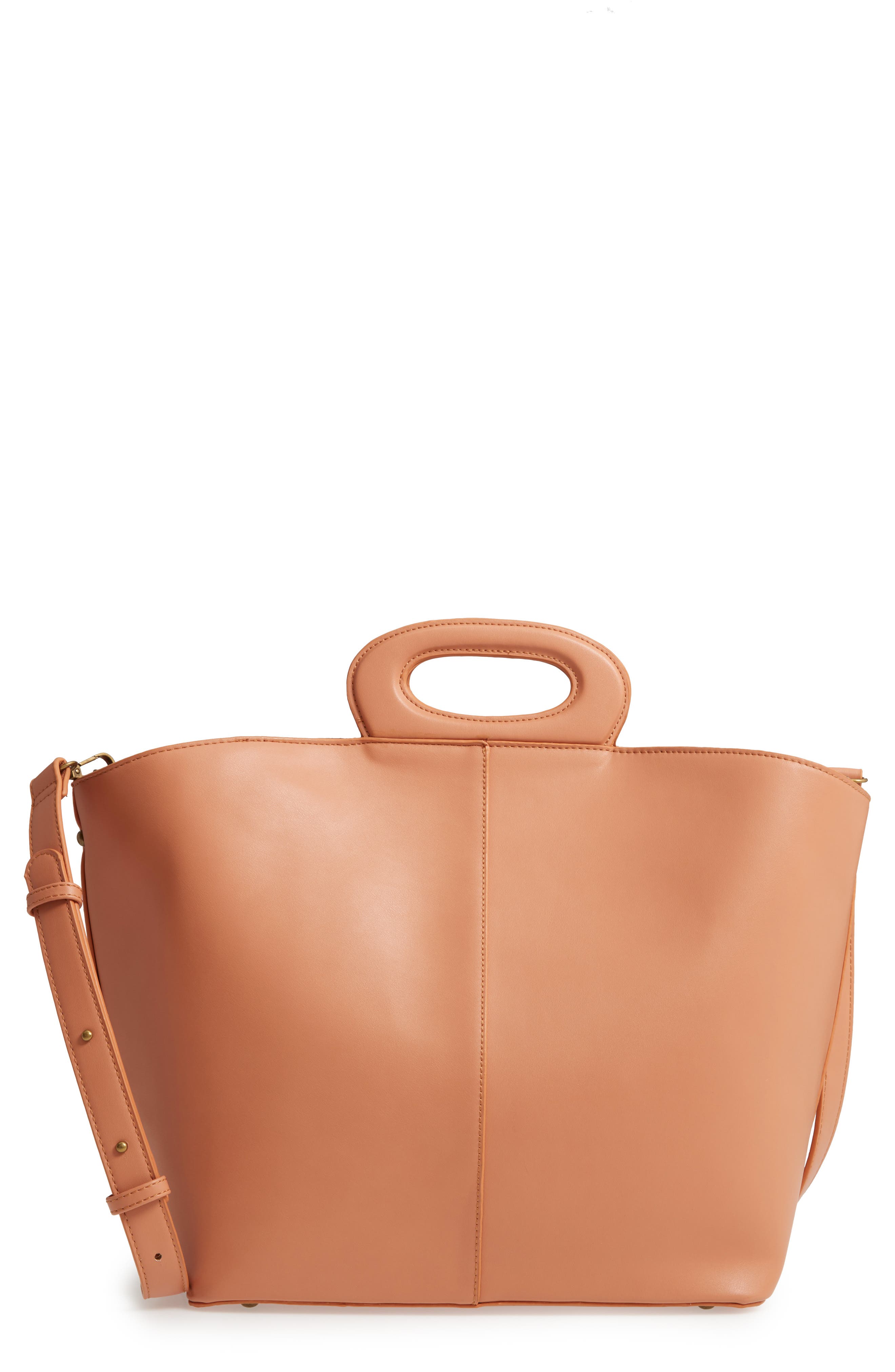 Malibu Skye Large Faux Leather Tote, Main, color, 