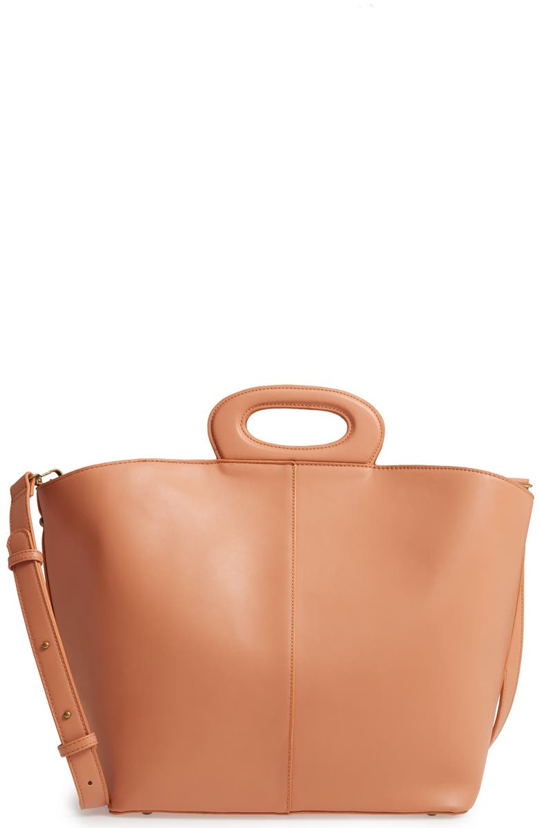 Malibu Skye Large Faux Leather Tote, Main, color,