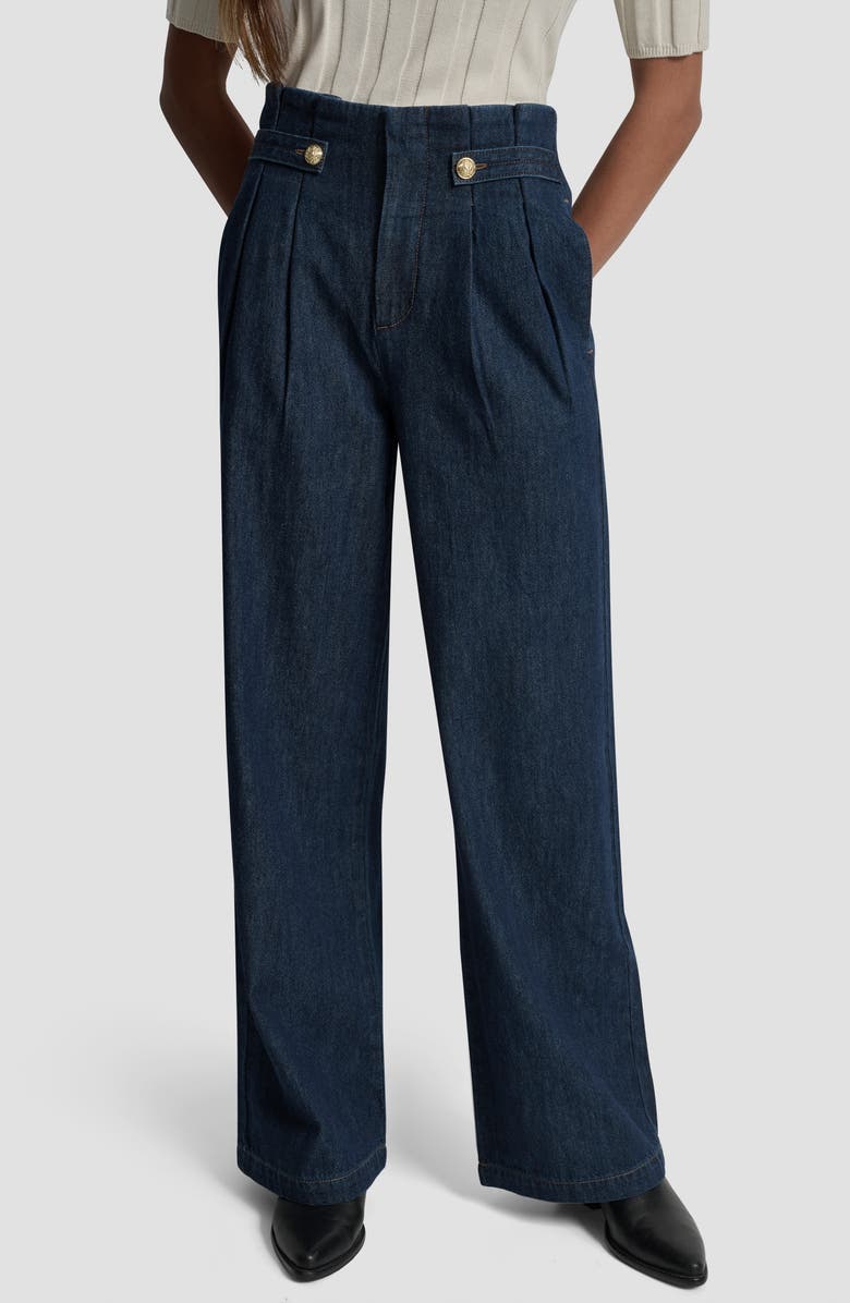 DKNY Jeans High Rise Denim Trousers, Main, color, Carmine