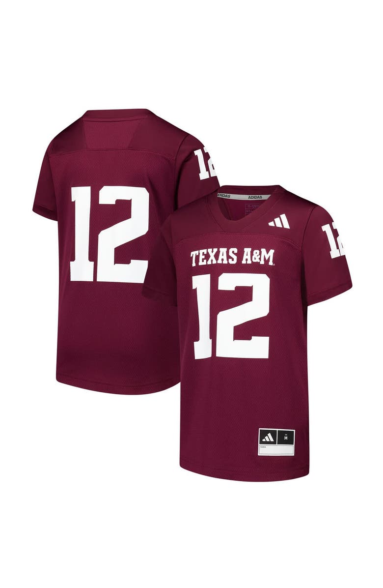 adidas Youth adidas #1 Maroon Texas A&M Aggies Replica Jersey, Main, color,