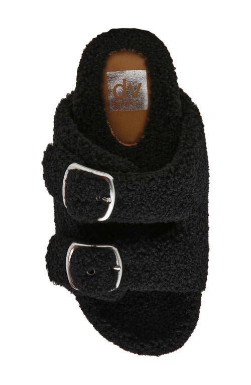 Dolce Vita Dv By  Aldon Faux Shearling Slide Sandal In Black