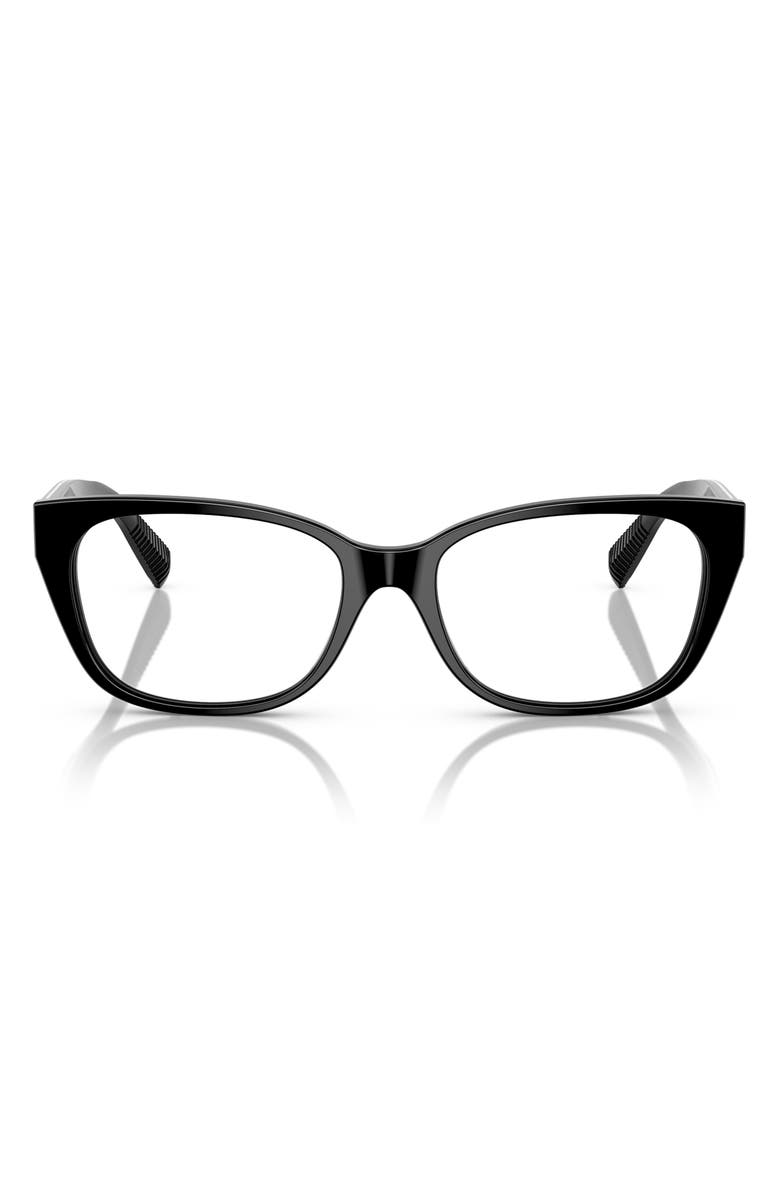 Tiffany & Co. 52mm Pillow Optical Glasses, Main, color, Black
