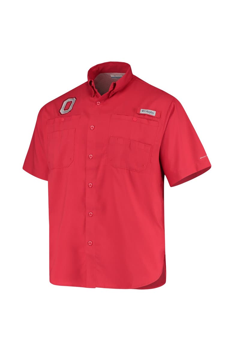 Men's Columbia Scarlet Ohio State Buckeyes Tamiami Omni-Shade Button-Down Shirt, Alternate, color, Scarlet