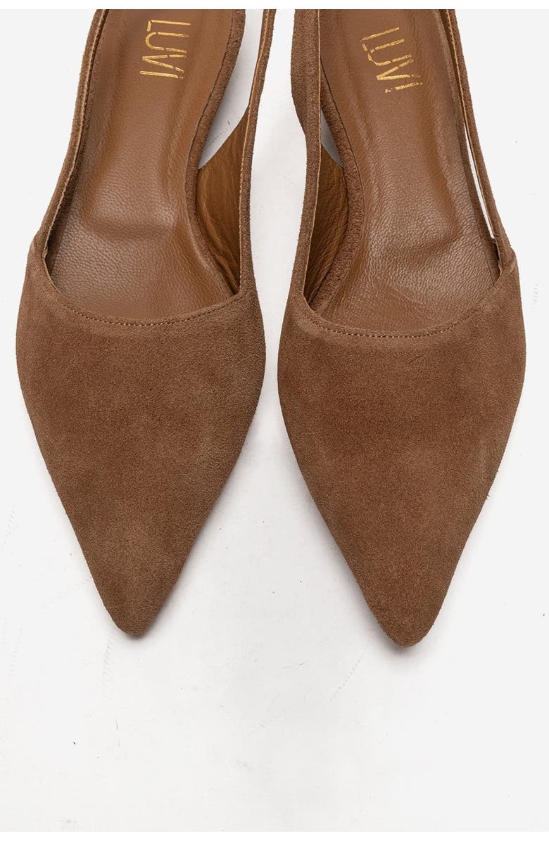 Forever & Always Shoes Berlina Leather Slingback Pump, Alternate, color, Cognac Suede