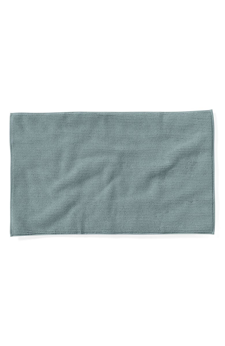 Coyuchi Temescal Organic Cotton Rib Bath Mat, Main, color, Lagoon