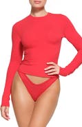 SKIMS Stretch Cotton Jersey Long Sleeve T-Shirt