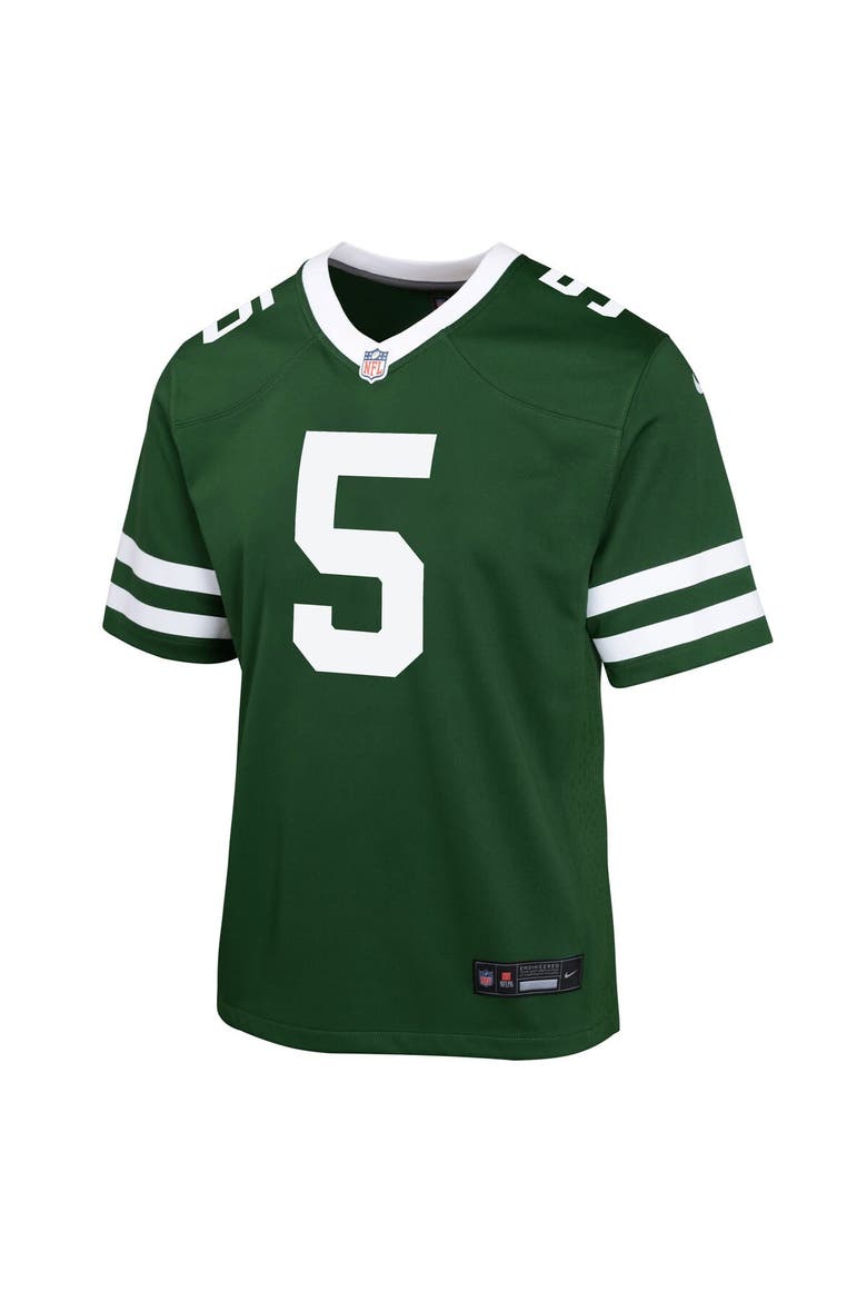 Youth Nike Garrett Wilson Legacy Green New York Jets Game Jersey, Alternate, color, Green