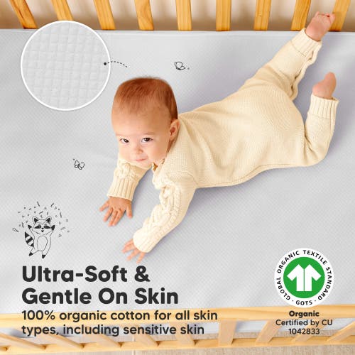 Keababies 2-pack Quin Protect+ Waterproof Crib Mattress Protector In Pearl Gray