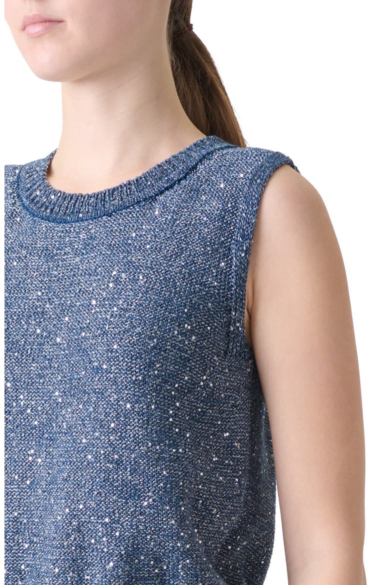 Sequin Linen Blend Sweater Vest, Alternate, color, GRANITE BLUE