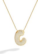 Mint & Lily Pave Bubble Initial Necklace