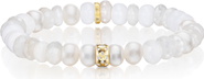 Sheryl Lowe White Mix Bracelet with Scattered Diamond Rondelle