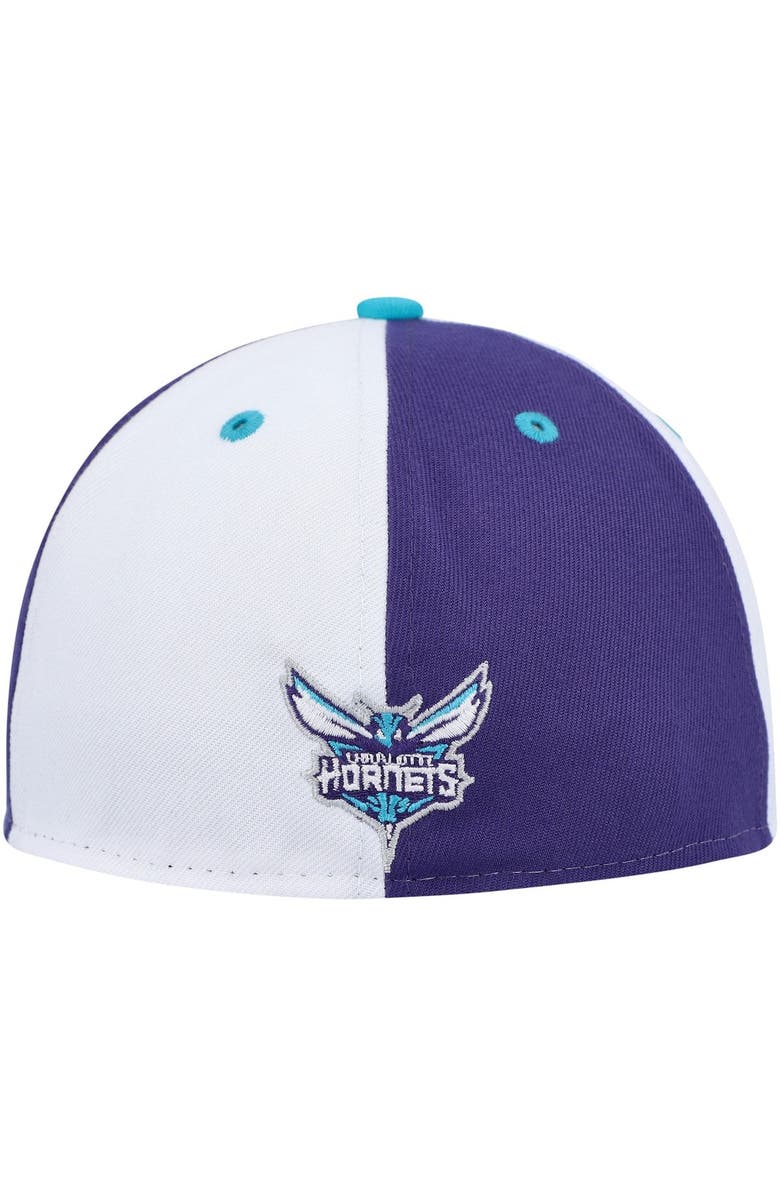 New Era Men's New Era Purple/White Charlotte Hornets Script Pinwheel 59FIFTY Fitted Hat, Alternate, color, 