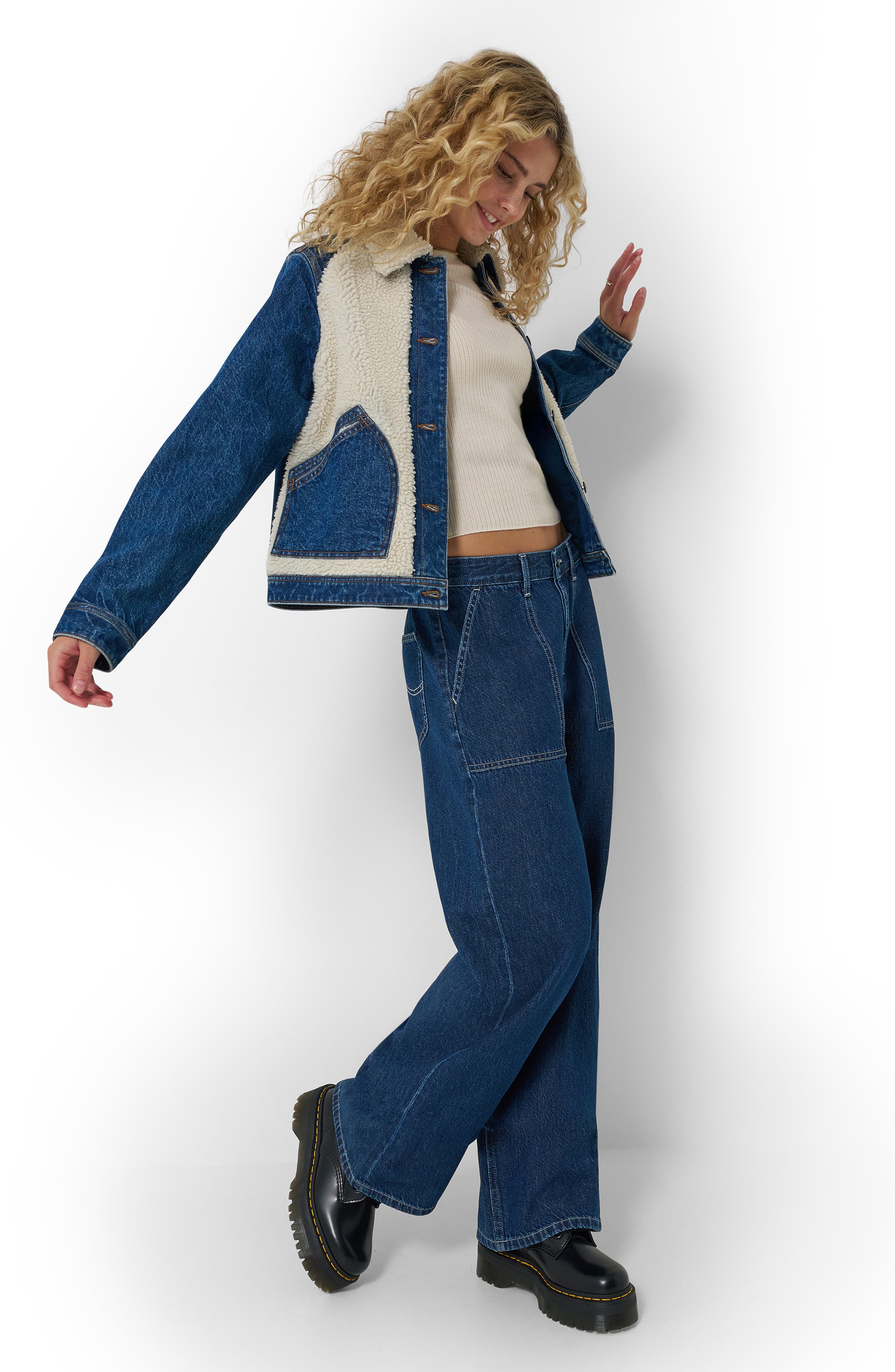 Patch Pocket Slouchy Cotton & Linen Jeans - image 2