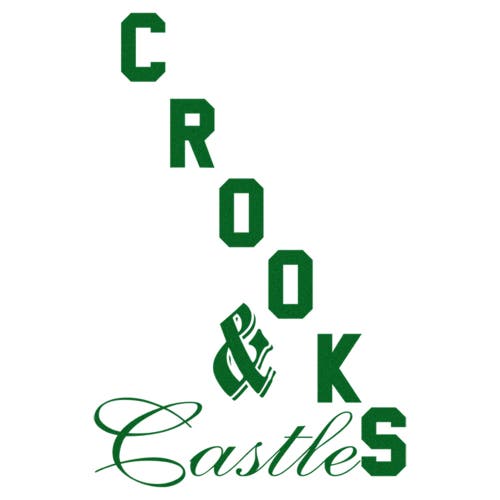 Crooks & Castles Green Big Bold Logo Graphic T-shirt In White
