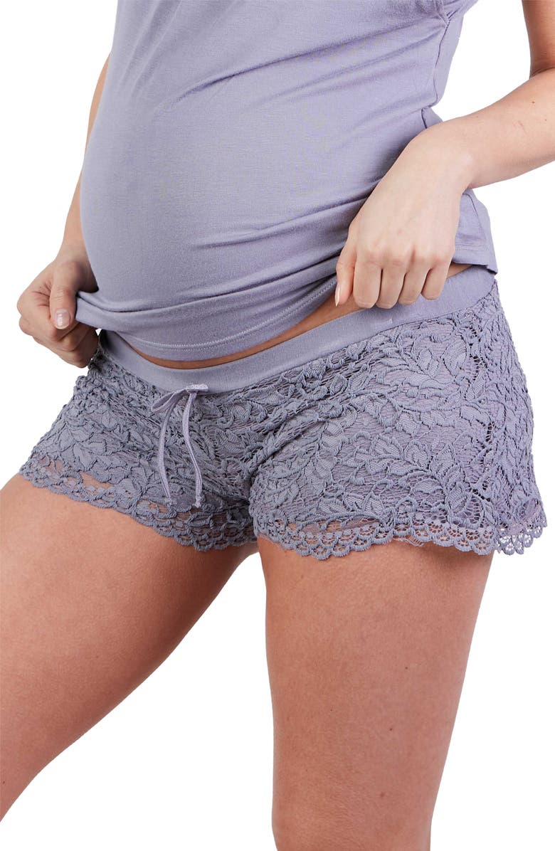 Cache Coeur Sofia Lace Maternity Pajama Shorts, Main, color, 