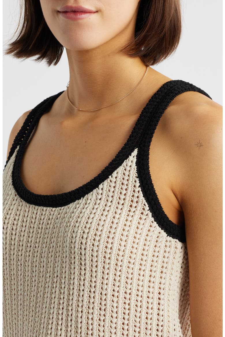 Open Stitch Sweater Tank, Alternate, color, SAND AND BLACK COMBO