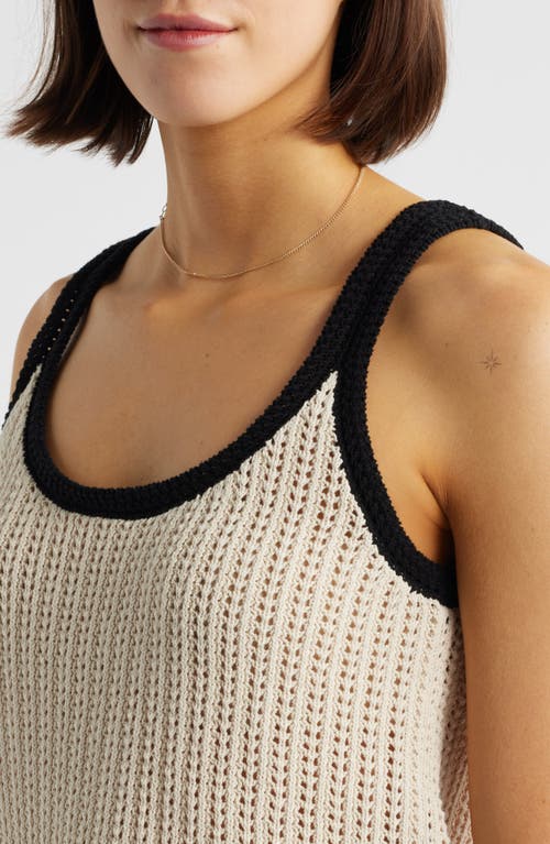Shop Madewell Open Stitch Sweater Tank In Sand And Black Combo