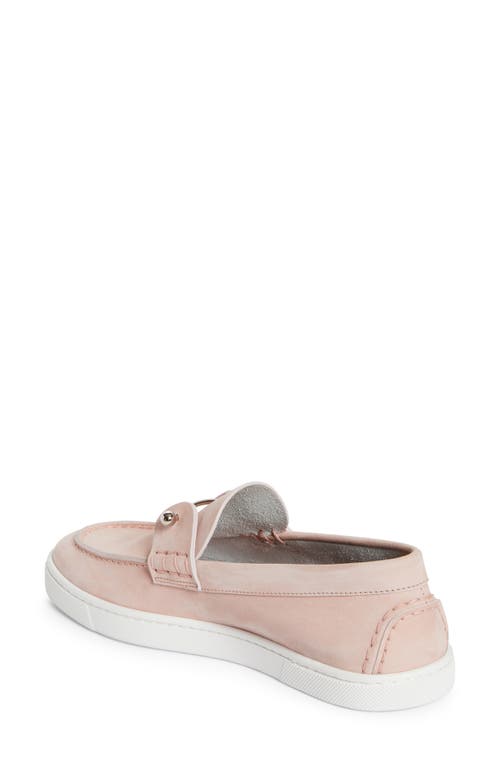 Christian Louboutin Chambeliboat Leather Boat Shoe In Pink