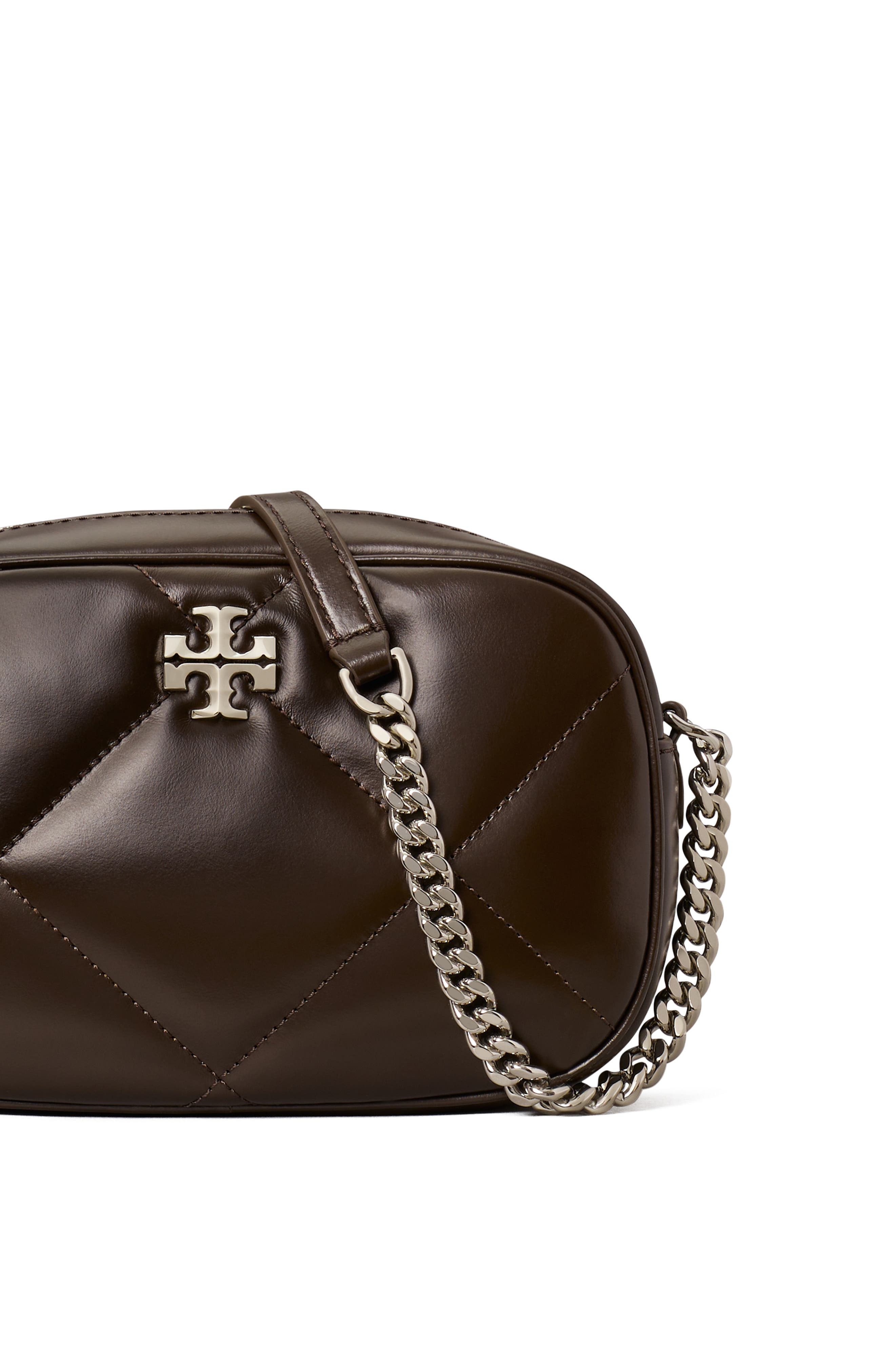Kira Diamond Quilted Leather Camera Bag, Alternate, color, COCOA
