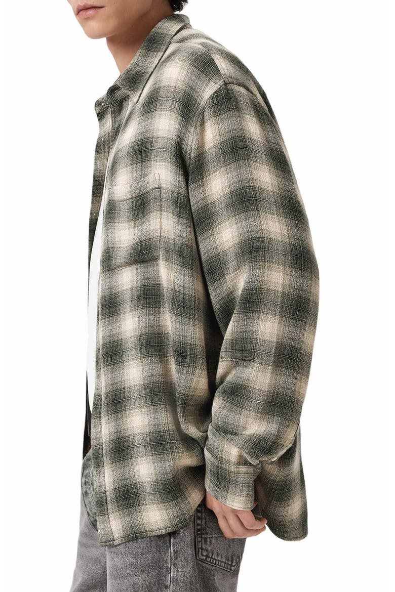 Lumley Plaid Button-Up Shirt, Alternate, color, PALE OLIVE GREEN