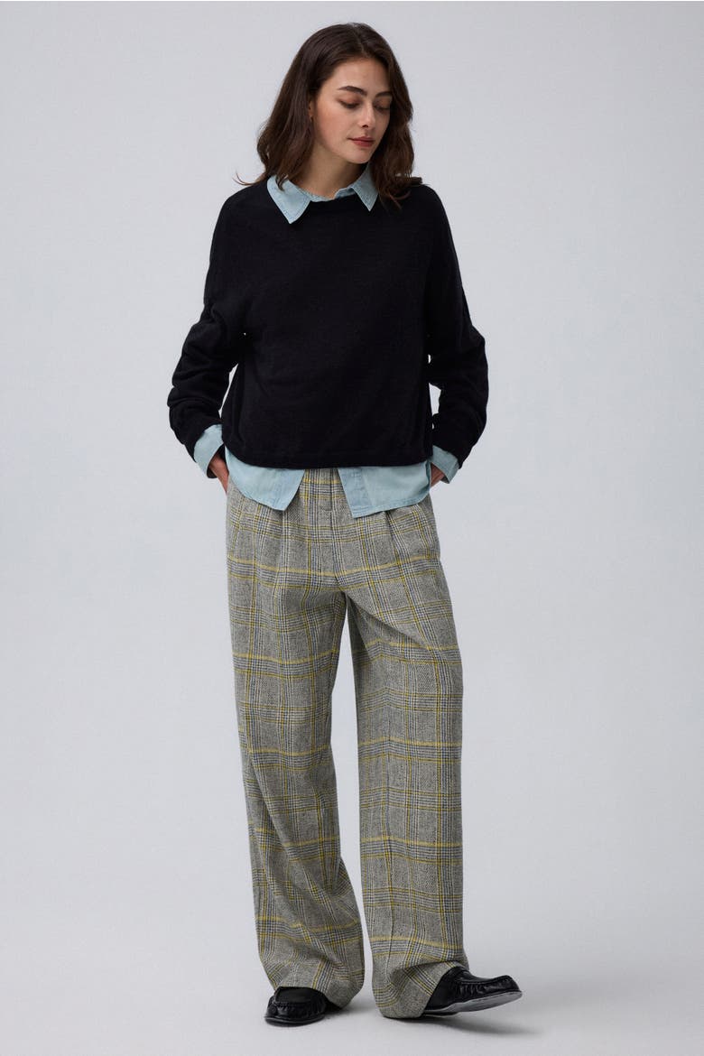 Plaid Theory High Rise Trousers, Alternate, color, plaid