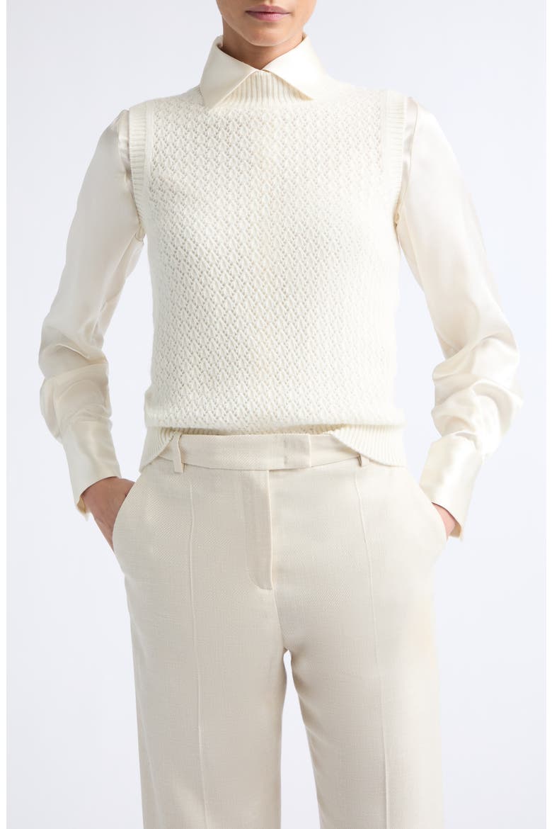 Cashmere Sweater Vest, Main, color, 01 WHITE