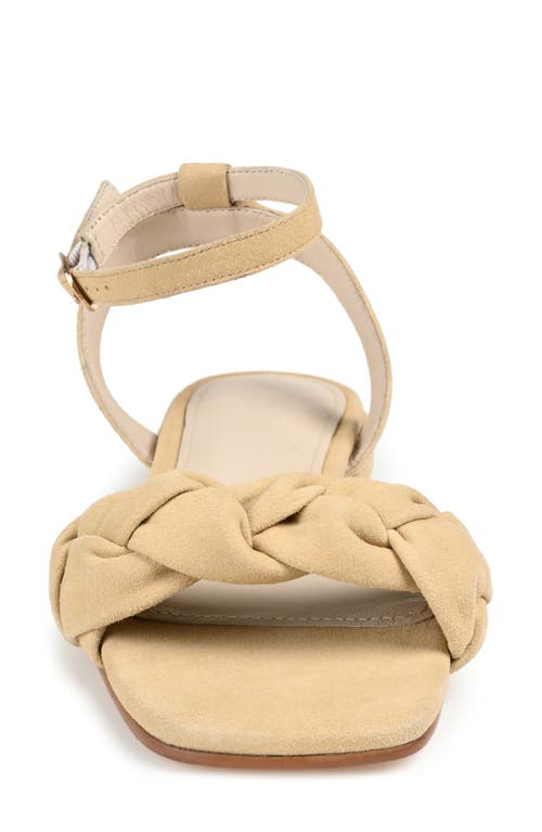 Journee Signature Sellma Braided Ankle Strap Sandal In Tan