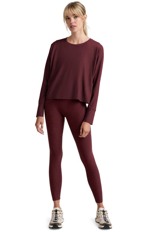 Beyond Yoga Featherweight Long Sleeve T-shirt In Burgundy