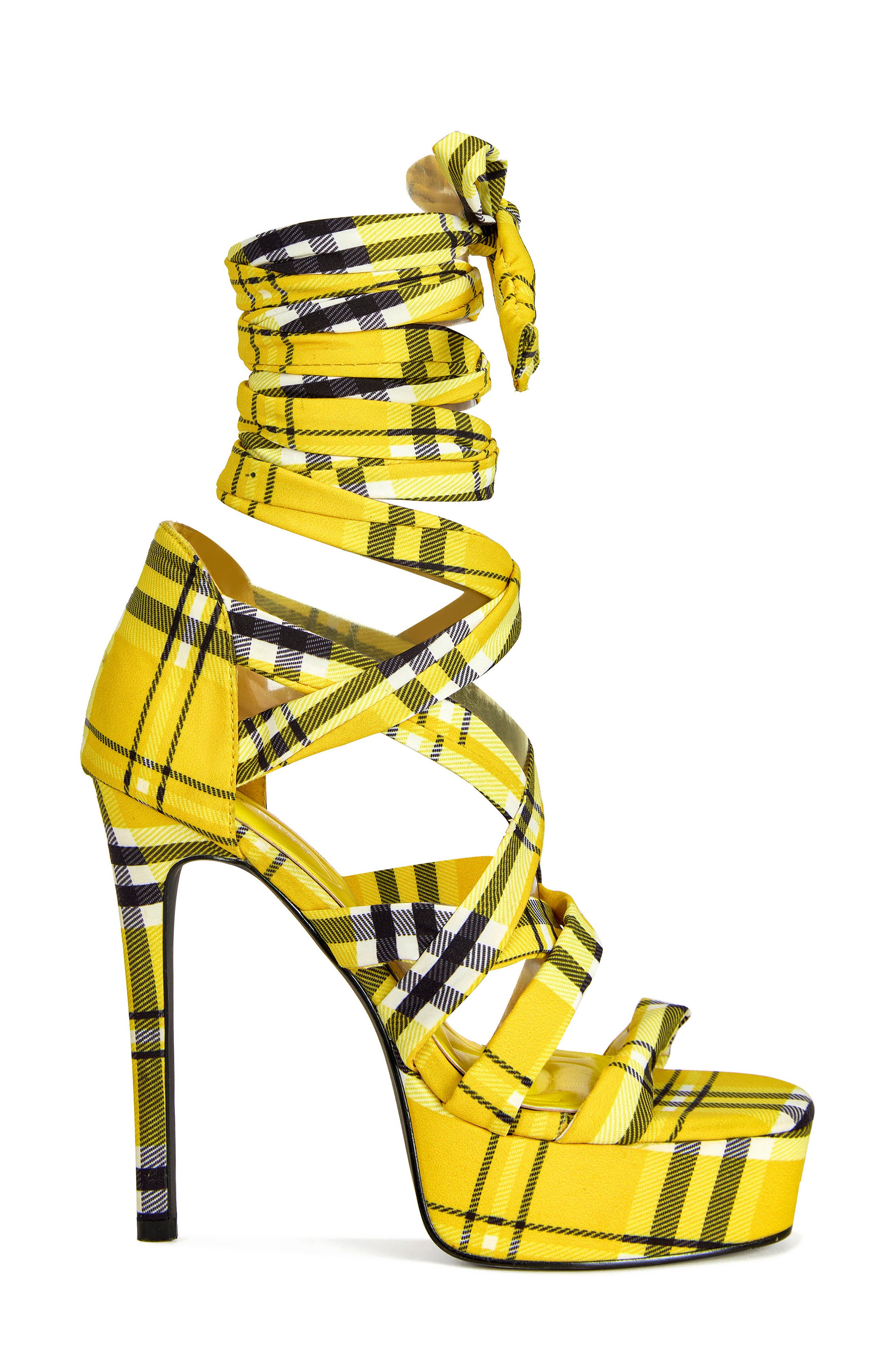 Jemisha Plaid Platform Sandal, Alternate, color, YELLOW MULTI