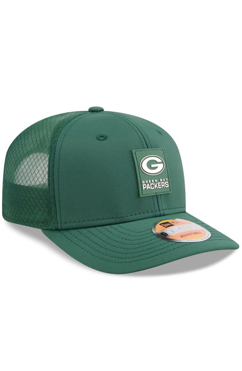 New Era Men's New Era Green Green Bay Packers 2025 Sideline  9SEVENTY Trucker Adjustable Hat, Alternate, color, Green