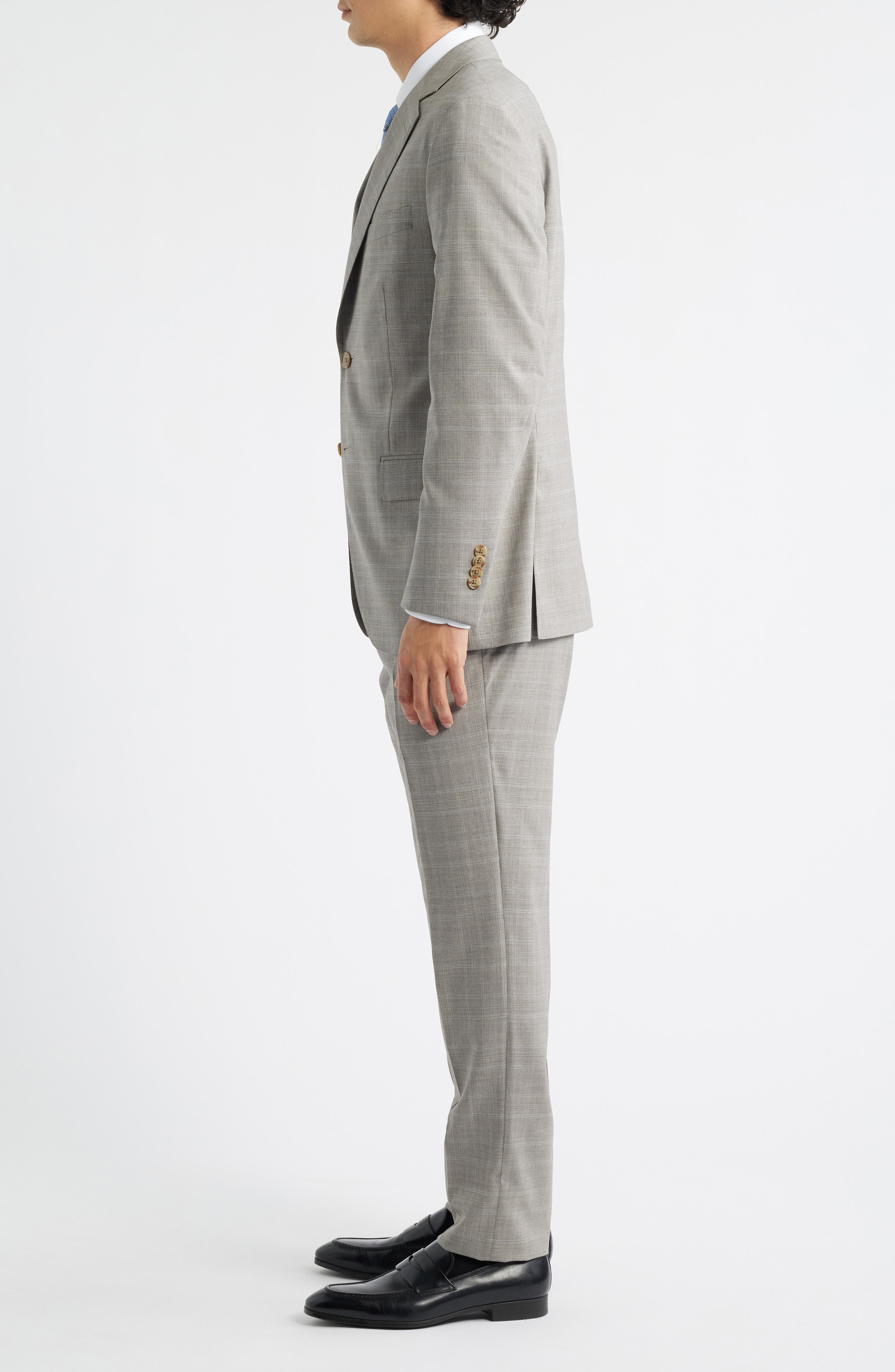 Hartford Classic Fit Tan Glen Check Wool Suit (Men) | Nordstrom