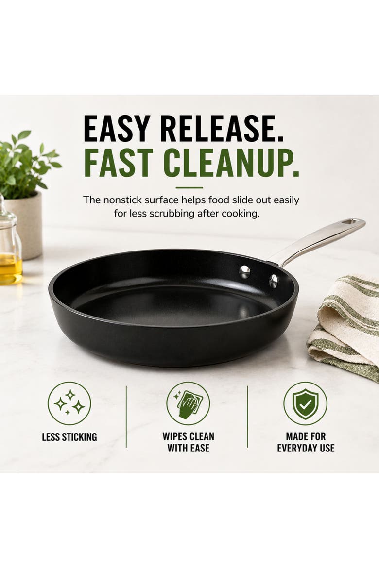 Maestro 2-Piece Ceramic Nonstick Frying Pan Set, Alternate, color, Black