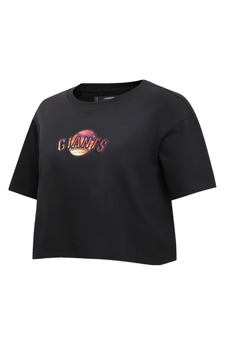 PRO STANDARD Women's Pro Standard Black San Francisco Giants Painted Sky Boxy Cropped T-Shirt, Alternate, color, Black