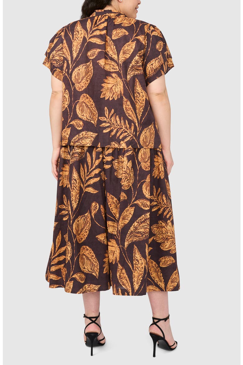 Print Puff Sleeve Top, Alternate, color, RUM RAISIN