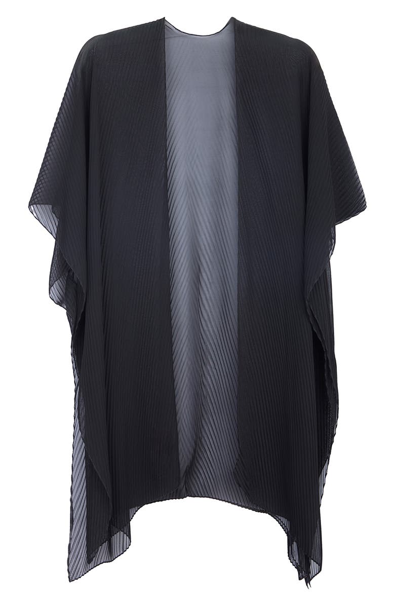 SAACHI Sheer Pleated Wrap, Alternate, color, Black