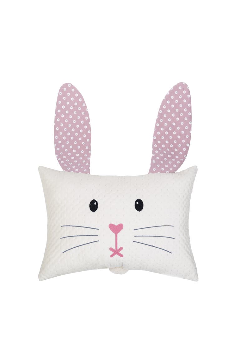 Girl Easter Bunny w/ Flap Ears Decorative Accent Pillow, 13" x 18", Main, color, Pink