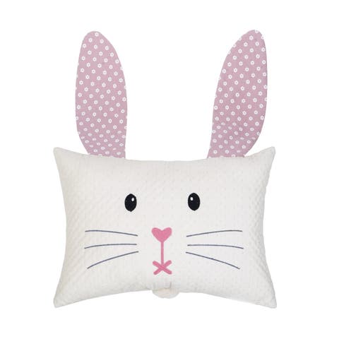 Girl Easter Bunny w/ Flap Ears Decorative Accent Pillow, 13" x 18"