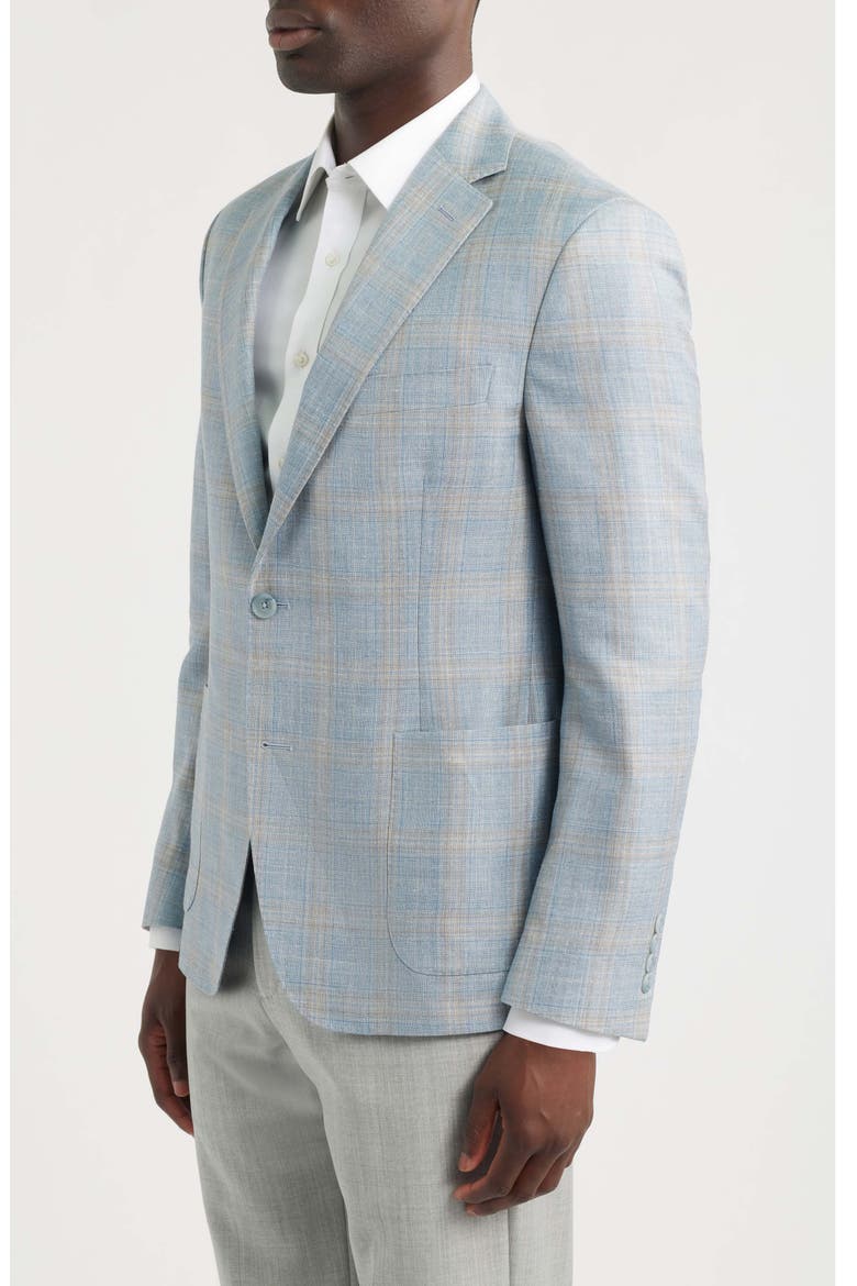 Relaxed Fit Icon Linen, Wool & Silk Sport Coat, Alternate, color, LIGHT BLUE