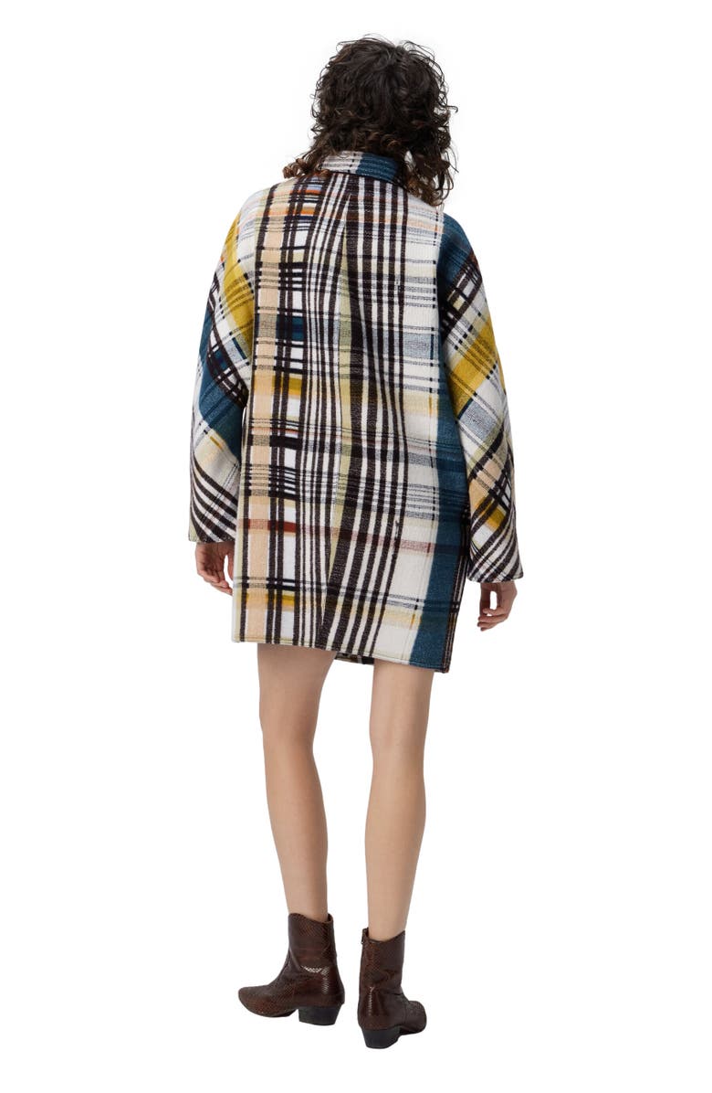 Missoni Double-breasted Caban With Check Pattern, Alternate, color, Yellow & Black