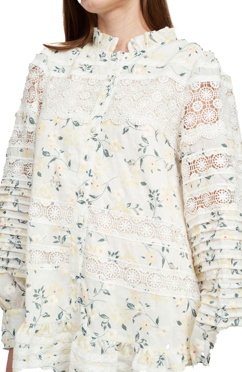 En Saison Lou Lou Floral Lace Long Sleeve Minidress, Alternate, color,