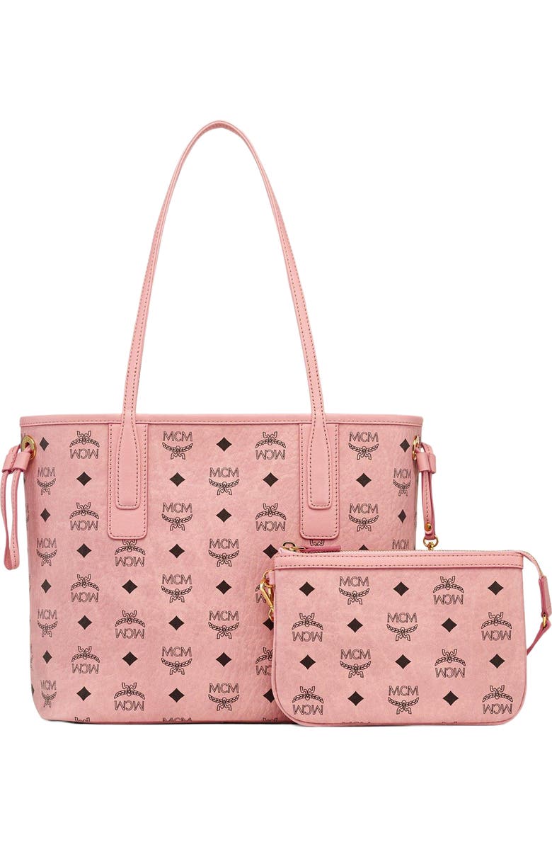 MCM Small Liz Shopper in Visetos, Alternate, color, Pink
