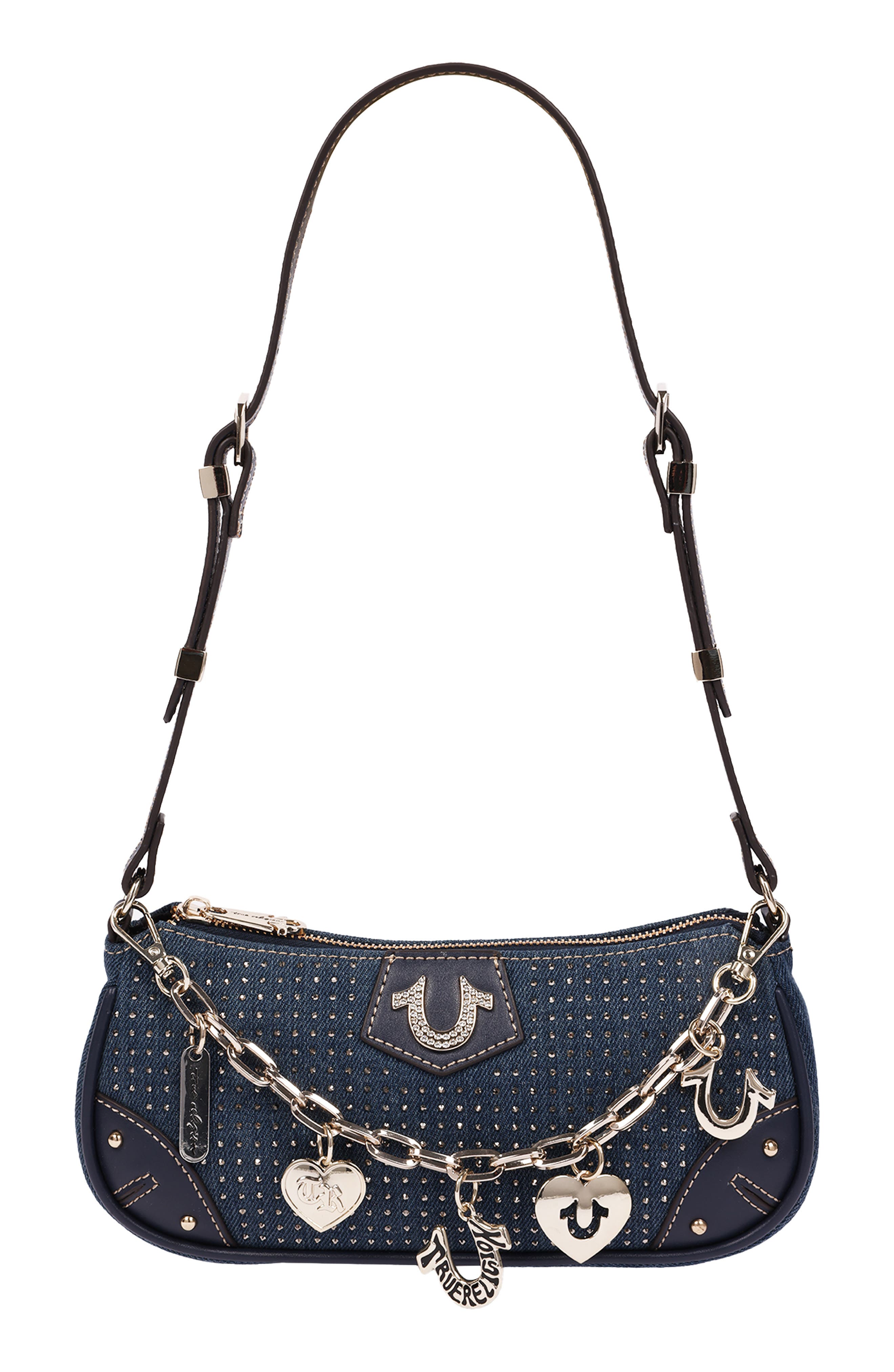 Sparkle Denim Baguette Bag