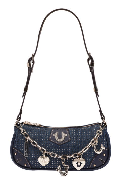 Sparkle Denim Baguette Bag
