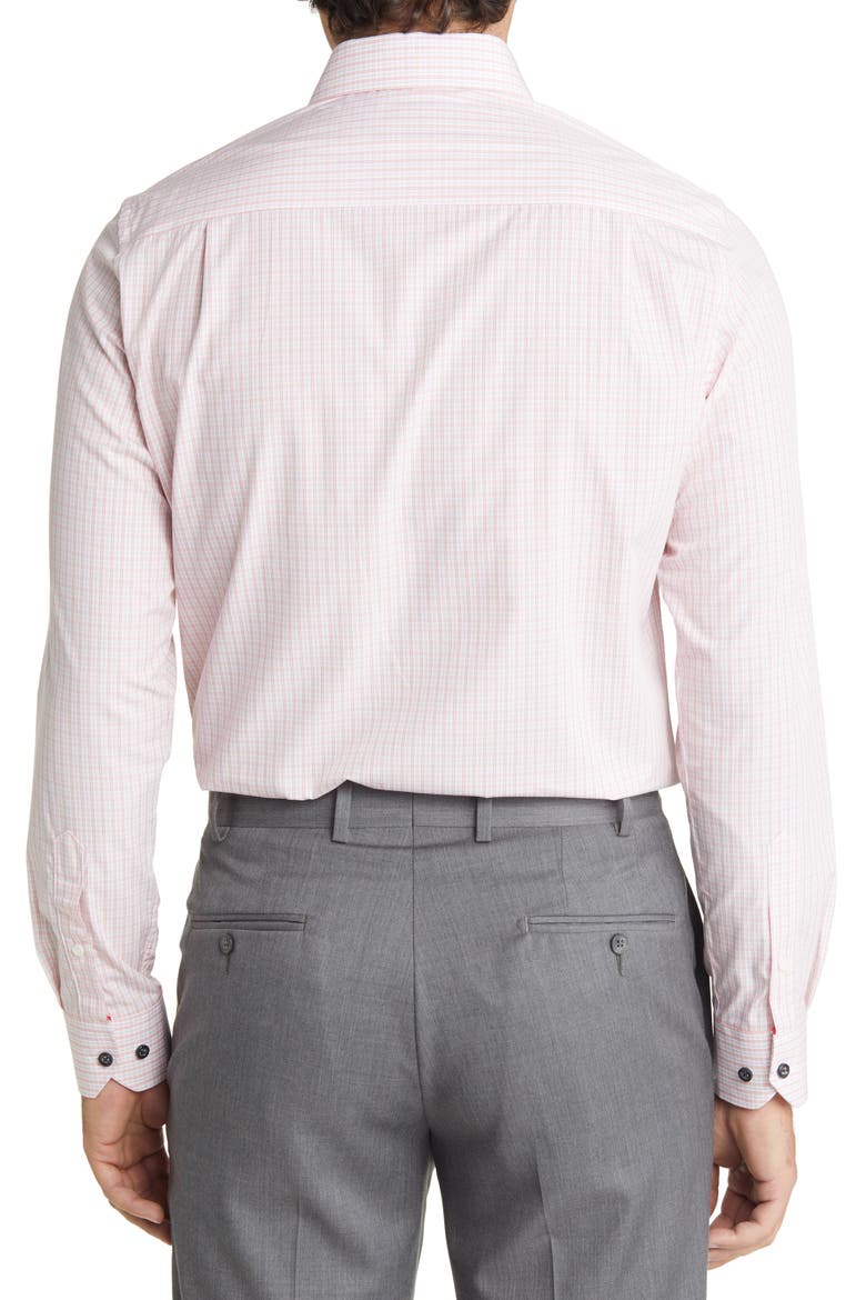 Men's Tailored Fit Check Dress Shirt, Alternate, color, RED