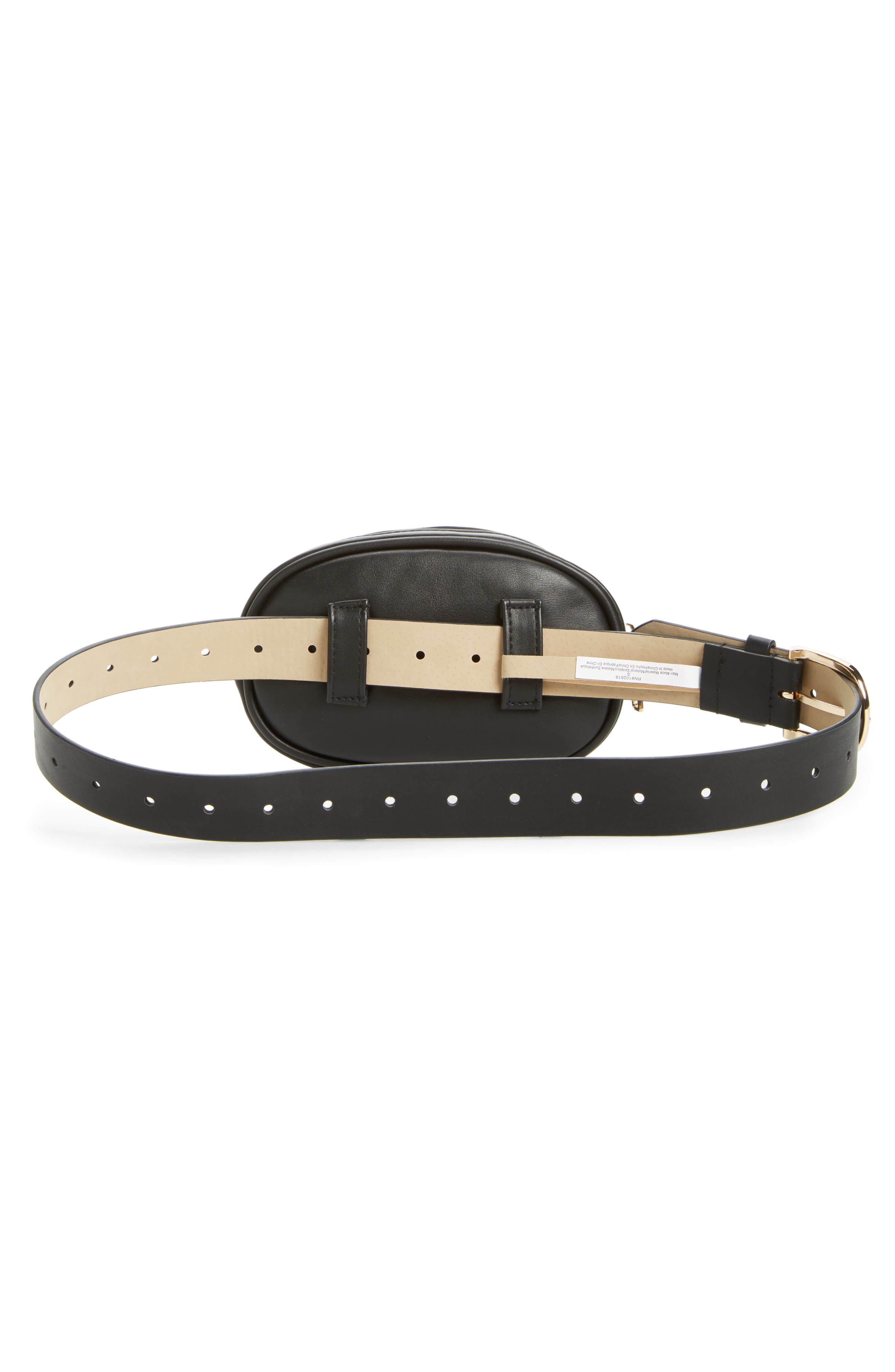Quilted Belt Bag, Alternate, color, BLACK