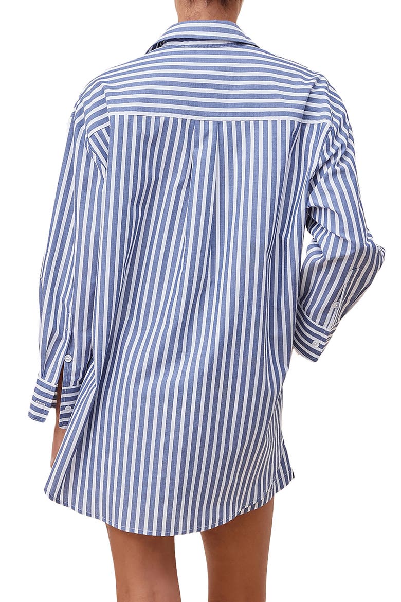 Stripe Cotton Pajamas, Alternate, color, BLUE/WHITE