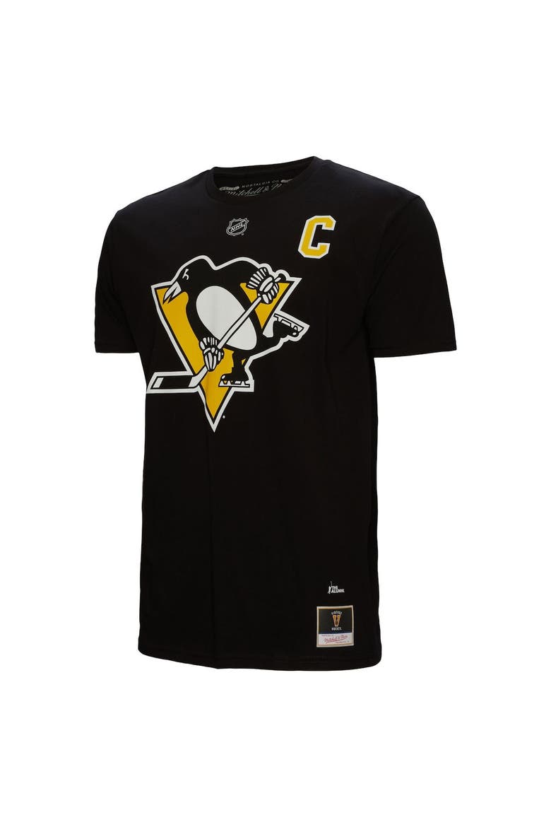 Men's Mitchell & Ness Mario Lemieux Black Pittsburgh Penguins Name & Number T-Shirt, Alternate, color, Black