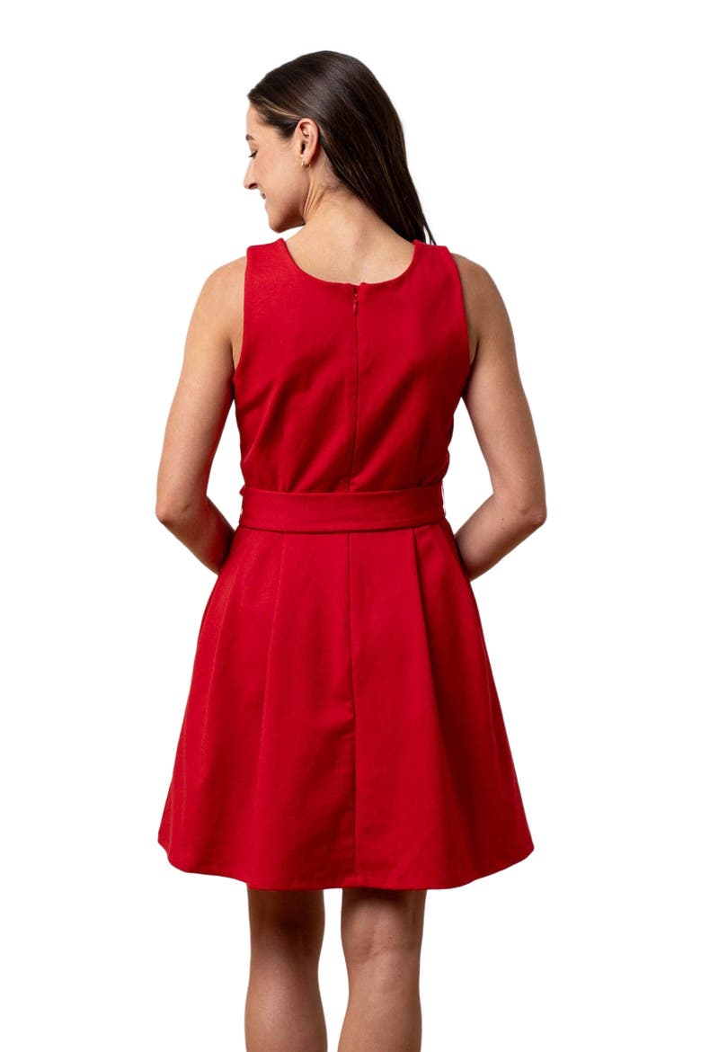 Women's Sleeveless Ponte Skater Dress, Alternate, color, Red Ponte Skater